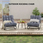 Fauteuil à bascule d'extérieur Papasan avec coussin pour terrasse, véranda ou balcon, fauteuil de salon rond et confortable