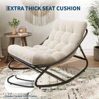 Fauteuil à bascule d'extérieur Papasan avec coussin pour terrasse, véranda ou balcon, fauteuil de salon rond et confortable