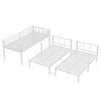 Lits superposés triples en métal pour 3 enfants, lits superposés superposés triples robustes avec bureau intégré, blancs
