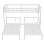 Lits superposés triples en métal pour 3 enfants, lits superposés superposés triples robustes avec bureau intégré, blancs