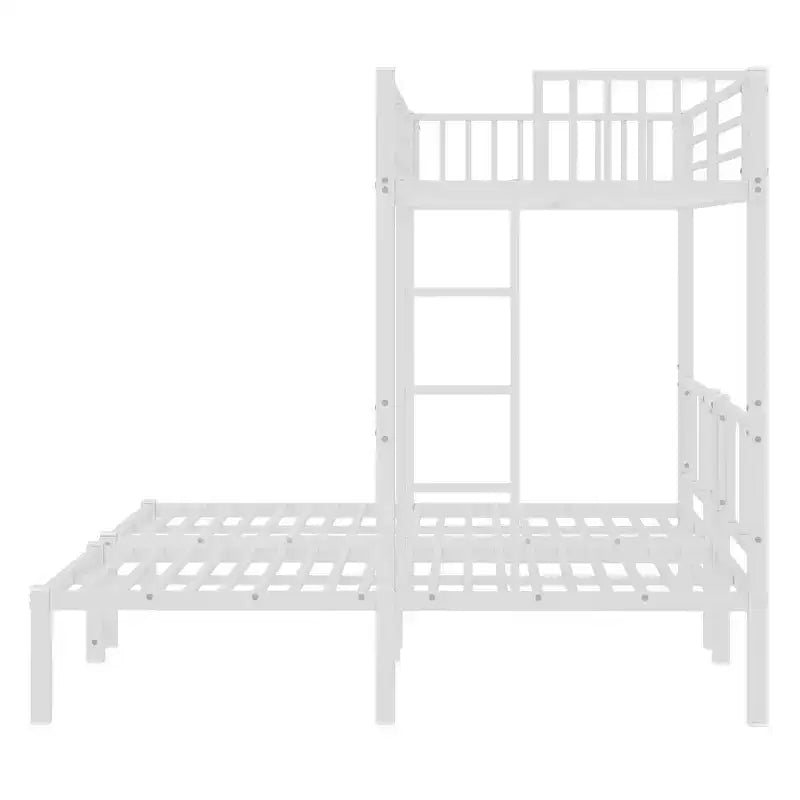 Lits superposés triples en métal pour 3 enfants, lits superposés superposés triples robustes avec bureau intégré, blancs