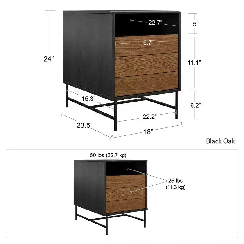 Table d'appoint rectangulaire moderne 24 po