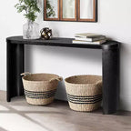 Table d'entrée moderne de 60 pouces avec pieds incurvés, longue console avec plateau épais, table d'appoint pour salon, couloir