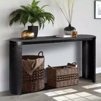 Table d'entrée moderne de 60 pouces avec pieds incurvés, longue console avec plateau épais, table d'appoint pour salon, couloir