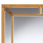 Miroir rectangulaire avec cadre en feuille d'or antique