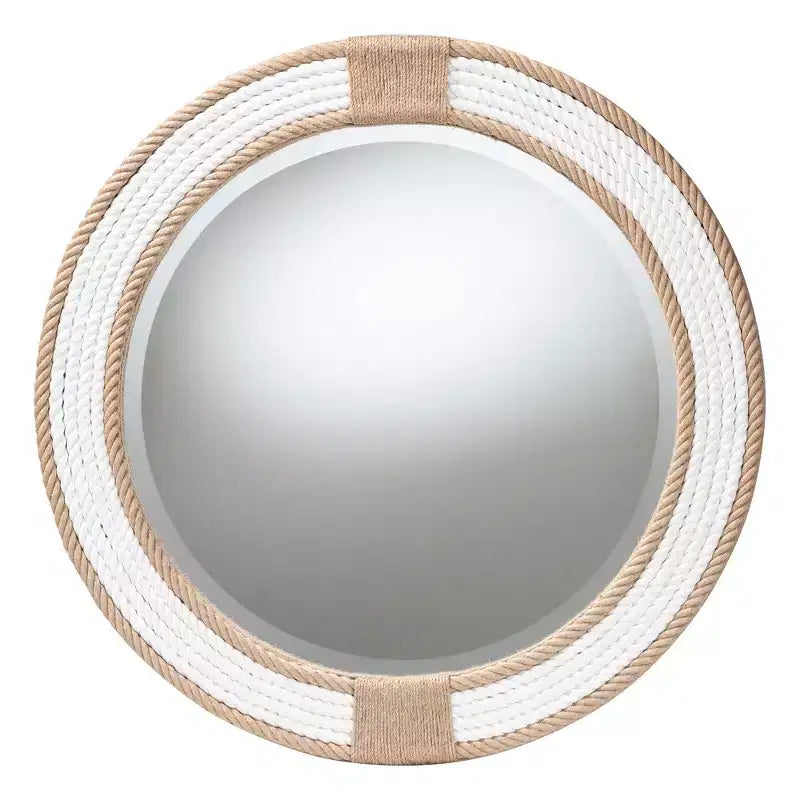 Miroir rond en corde tressée