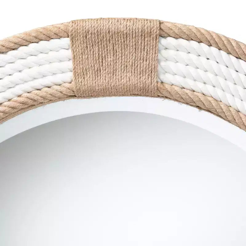 Miroir rond en corde tressée
