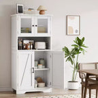 CuisinSmart 50 H Tall Bathroom Storage Cabinet, Freestanding Bathroom Storage Cabinet with 4 Doors & Adjustable Shelves for Living Room Dining Room