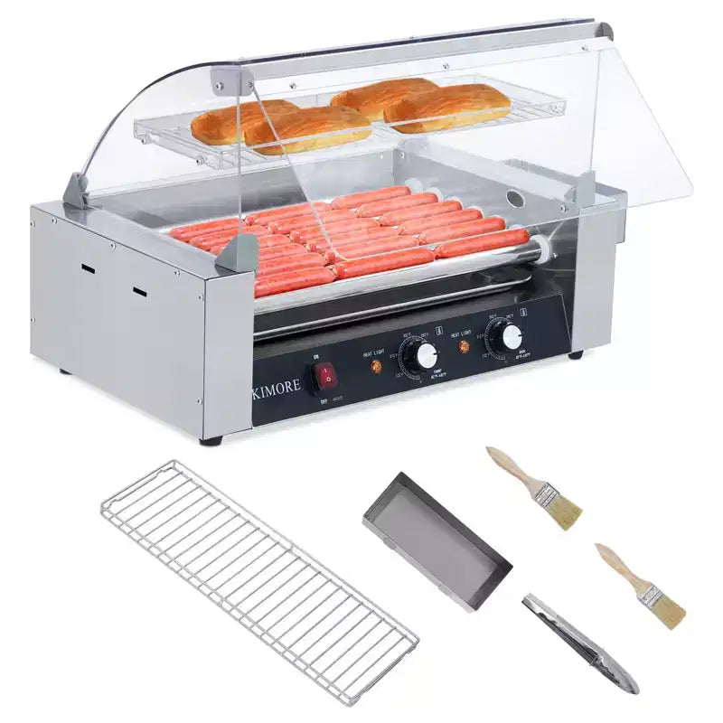 Machine à hot-dogs professionnelle avec grill à rouleaux et double contrôle de la température
