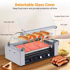 Machine à hot-dogs professionnelle avec grill à rouleaux et double contrôle de la température