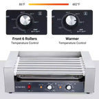 Machine à hot-dogs professionnelle avec grill à rouleaux et double contrôle de la température