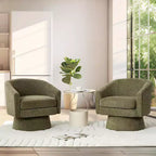 Fauteuil pivotant 360° moderne en chenille, avec un design ergonomique et un revêtement en velours moelleux pour votre salon, chambre ou bureau.