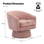 Fauteuil pivotant 360° moderne en chenille, avec un design ergonomique et un revêtement en velours moelleux pour votre salon, chambre ou bureau.