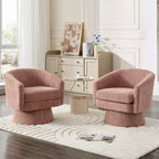 Fauteuil pivotant 360° moderne en chenille, avec un design ergonomique et un revêtement en velours moelleux pour votre salon, chambre ou bureau.