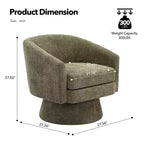 Fauteuil pivotant 360° moderne en chenille, avec un design ergonomique et un revêtement en velours moelleux pour votre salon, chambre ou bureau.