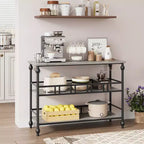 Console classique de 43 po avec 3 étagères, table de canapé avec design de support architectural pour entrée, salon, couloir, couleur gris/rétro
