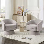 27,56 Fauteuil d'appoint pivotant moderne avec accoudoirs, fauteuil club 360 en chenille avec coussin moelleux, canapé simple rond pour salon, chambre, bureau