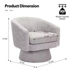 27,56 Fauteuil d'appoint pivotant moderne avec accoudoirs, fauteuil club 360 en chenille avec coussin moelleux, canapé simple rond pour salon, chambre, bureau