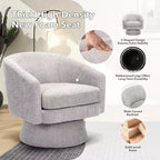 27,56 Fauteuil d'appoint pivotant moderne avec accoudoirs, fauteuil club 360 en chenille avec coussin moelleux, canapé simple rond pour salon, chambre, bureau