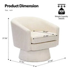 27,56 Fauteuil d'appoint pivotant moderne avec accoudoirs, fauteuil club 360 en chenille avec coussin moelleux, canapé simple rond pour salon, chambre, bureau