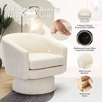 27,56 Fauteuil d'appoint pivotant moderne avec accoudoirs, fauteuil club 360 en chenille avec coussin moelleux, canapé simple rond pour salon, chambre, bureau