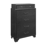 Commode verticale en bois de 43 cm de hauteur avec 6 tiroirs, finition grise