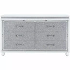 HomeStock 19.09 in.H Chipboard Horizontal Dressers with 4 - Drawers in White Finish