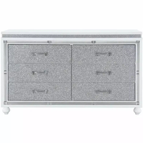 HomeStock 19.09 in.H Chipboard Horizontal Dressers with 4 - Drawers in White Finish