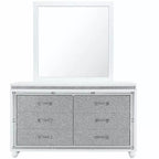 Commode horizontale en aggloméré de 4 tiroirs, 48,5 cm H, finition blanche