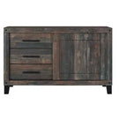 HomeStock 21.25 in.H Chip Board Horizontal Dressers with 3 - Drawers in Gray Finish