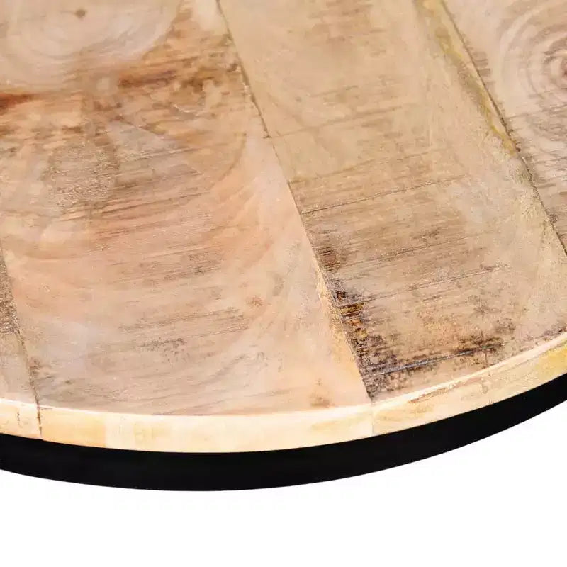 Table basse marron et noire Bois de manguier brut massif et fer