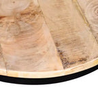 Table basse marron et noire Bois de manguier brut massif et fer