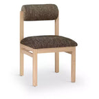 Chaise de salle à manger tapissée en tissu texturé lin