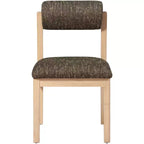 Chaise de salle à manger tapissée en tissu texturé lin