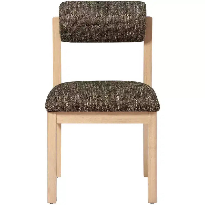 Chaise de salle à manger tapissée en tissu texturé lin