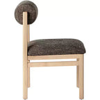 Chaise de salle à manger tapissée en tissu texturé lin