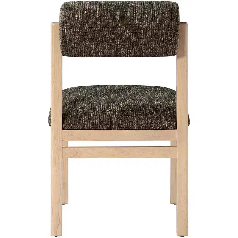 Chaise de salle à manger tapissée en tissu texturé lin