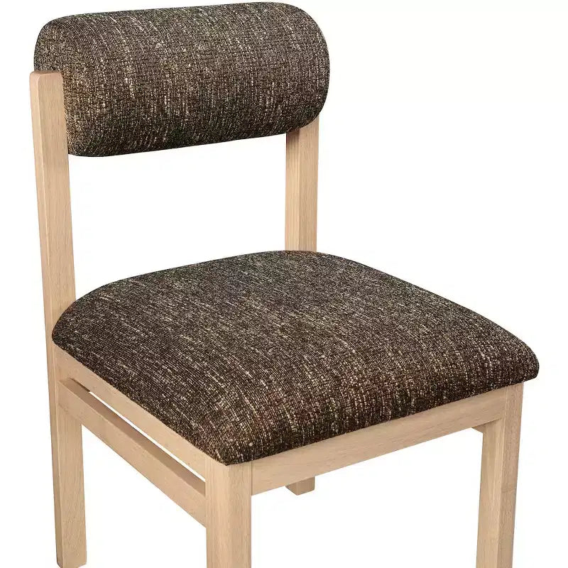 Chaise de salle à manger tapissée en tissu texturé lin