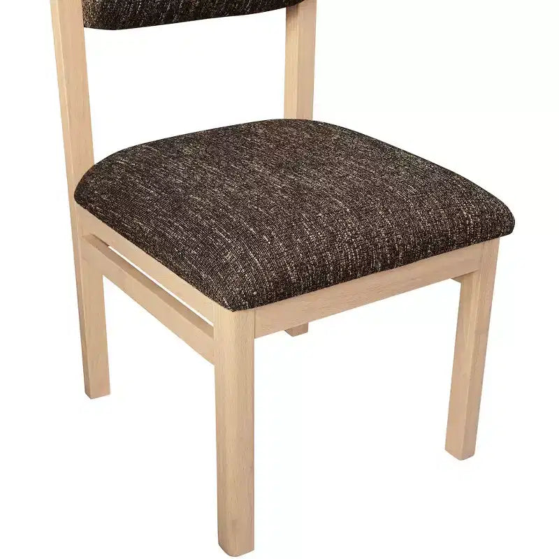 Chaise de salle à manger tapissée en tissu texturé lin