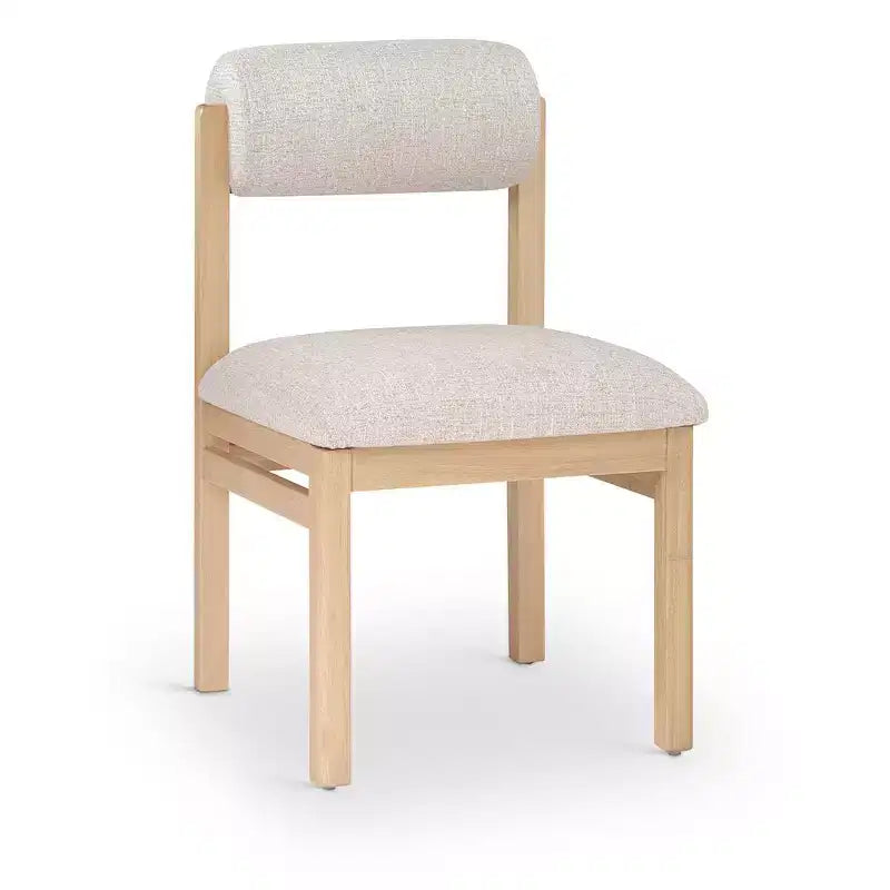 Chaise de salle à manger tapissée en tissu texturé lin