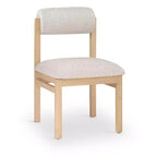 Chaise de salle à manger tapissée en tissu texturé lin