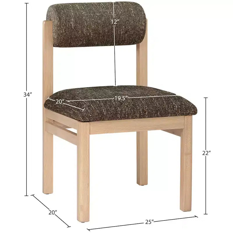 Chaise de salle à manger tapissée en tissu texturé lin