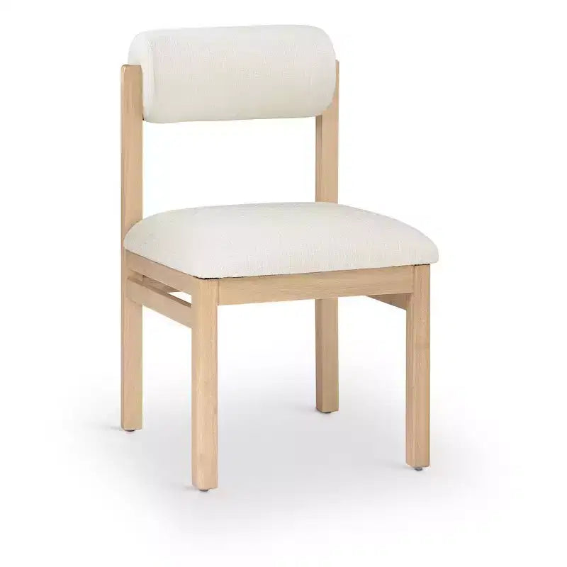 Chaise de salle à manger tapissée en tissu texturé lin
