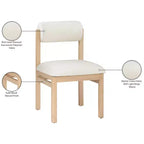 Chaise de salle à manger tapissée en tissu texturé lin
