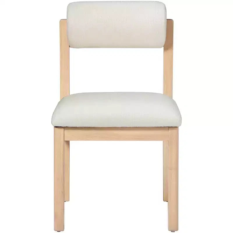 Chaise de salle à manger tapissée en tissu texturé lin
