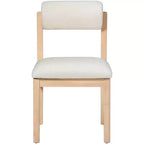 Chaise de salle à manger tapissée en tissu texturé lin