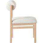 Chaise de salle à manger tapissée en tissu texturé lin