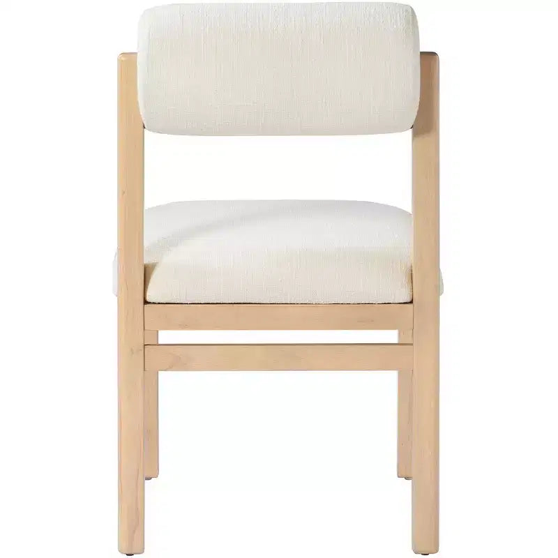 Chaise de salle à manger tapissée en tissu texturé lin