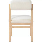 Chaise de salle à manger tapissée en tissu texturé lin