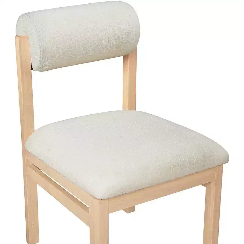 Chaise de salle à manger tapissée en tissu texturé lin